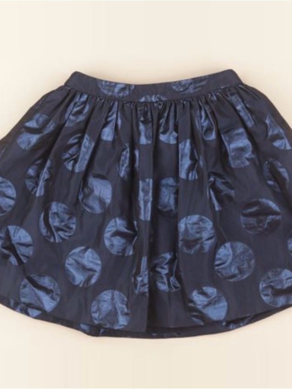 Jacadi Navy Satin Polka Dot Full Skirt